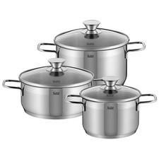 Silit Pisa Topf-Set, Koch-Geschirr-Set 3-teilig, edelstahl