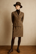 Vintage Seidenkostüm beige