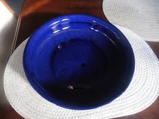 Große Keramikschale dunkelblau KS Made in Italy Handarbeit 30 cm Durchmesser