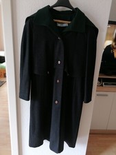 Damen Lodenmantel Grau Grün mit Kapuze Gr. 42 neu KRÜGER