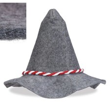 2xSeppelhut  Wiesenhut Karnevalshut Einheitsgröße Polyester grau rot-weiß