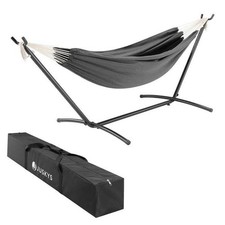 Hängematte mit Gestell Hängeliege Outdoor Sonnenliege Anthrazit B-WARE