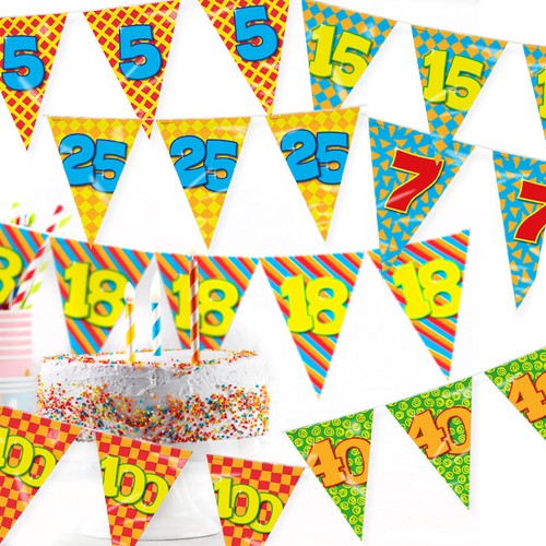 Zahlen wimpelkette geburtstag - zahlen,