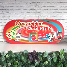 Mattel Spiele Werbeschild / Tafel Ladenaufsteller Ladenschild UNO Skip-Bo 90 cm