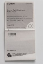 Anleitung Sony DT 18-70mm f3,5-5,6 Lens for Digital Single Lens Reflex Camera