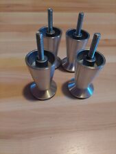 4 Möbelfüsse(W. Schillig), Sofafüsse, Metall Silberfarbig Rund 40/45 x 71 mm