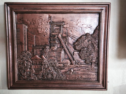 Wandbild kupferrelief bergbau - wandbild,