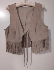 Kaffe Wildlederweste beige mit