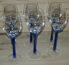 Gläser, Weißwein – Wassergläser, blau, 6 Stck