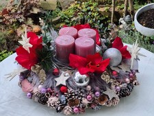?✨Festlicher Adventskranz Weihnachten Deko Rot Modern Handarbeit