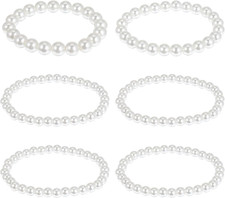 6 Stück Perlenarmband Damen