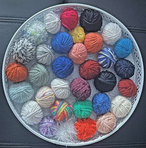 Wollreste zum basteln stricken - wollreste,