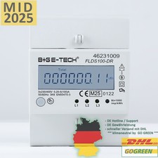 Drehstromzähler MID geeicht für Hutschiene Tageszähler Lastanzeige 100A 400V S0