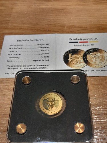 Goldmünze 500 30 j - 1/500, oz,