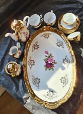 16tlg. Mocca Service Handarbeit von Bavaria 22 Karat Gold