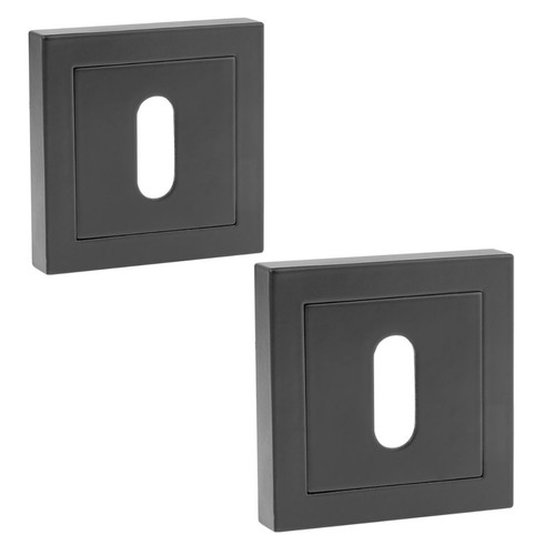 Quadratrosette schwarz matt - wc,