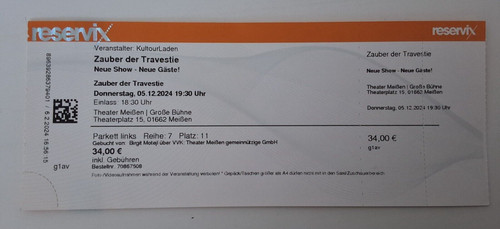 Theater ticket meißen - 1×,
