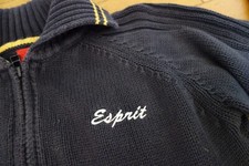 ESPRIT Jungen 128 College Strickjacke Hoodie Kapuzenjacke blau Sweat Shirt Jeans