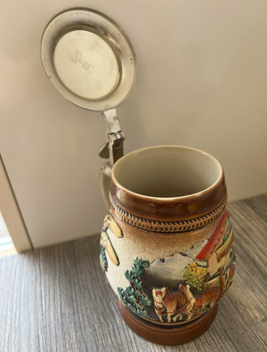 Steingut bierkrug mit - steingut,