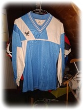 Vintage Fußball Trikot Rohling Erima Gr. S HSV? S04? KSC? Blau Weiß 