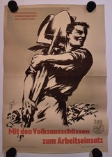 Plakat Adelhelm Dietzel Propaganda  Einheit Plan Dresden 1949 Original DDR A2