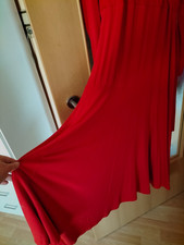 Party Kleid bpc selection 44 46 ROT V-Ausschnitt Bindegürtel Langarm ungetragen