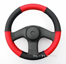  Lenkradbezug ROT-SCHWARZ Echtes Leder Lenkradhülle, Lenkradschoner Ø 37 - 39