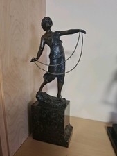 41cm Jugendstil Halbakt Sign. B.Moret, Bronzefigur 5,43kg..