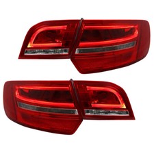 LED Lightbar Rückleuchten Set für Audi A3 8P Sportback Bj. 03-08 Rot/Chrom
