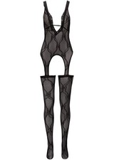 2-tlg Strapshemd Strümpfe Gr. S/M Damen Overall Jumpsuit Catsuit Einteiler Neu