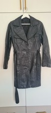Damen Ledermantel trenchcoat