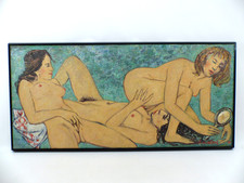 Original Ölgemälde von Helmut Weitz Düsseldorf Drei Damen Erotische Darstellung