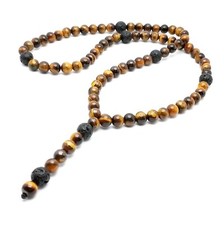 Tigerauge Halskette Lava Y