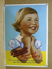 Emailleschild Emailschild BRANDT Zwieback MÄDCHEN