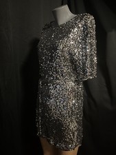 Glamour Pailletten Kleid Schwarz Gr. 38 Partykleid Silvesterkleid