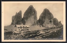 Ansichtskarte Hütte an den drei Zinnen in den Sextner-Dolomiten 