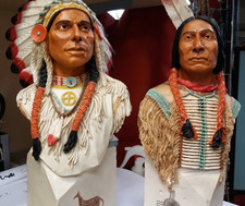 Castagna Indianer + Häuptling Büsten  ca. 27 cm