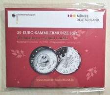 BRD 2021 - 25 Euro PP - Weihnachten - Geburt Christi - Feinsilber Ag 999