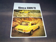 TOPRARITÄT Herrlicher Prospekt Simca 1100 TI von 1973 !!!