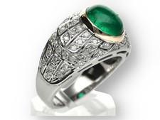 Smaragd Diamant Ring Damen in