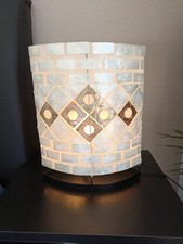 Tischlampe, Tischleuchte Muschelplättchen, vermutlich handgemacht 