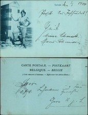 Postkaart Ostende Oostende Frau in Badesachsen am Umkleidewagen 1897