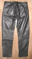 Herren- LEDERJEANS / Lederhose in schwarz aus Glattleder in W34 / L33-34 ca. 50