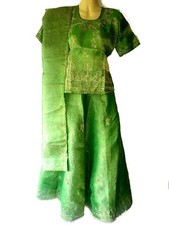 Indisches Lehnga Lehenga Choli Bluse Rock Hochzeit Hennakleid Mehndi Fasching