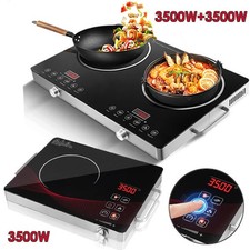 Infrarot Doppel Kochplatte Keramik Herdplatte Kochfeld mit Griffen