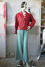 Damen Lederjacke Patchwork rot echt Leder 80er True VINTAGE 80s leather jacket