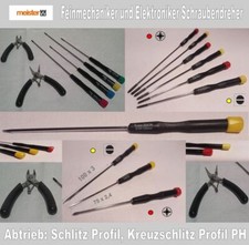 Schraubendreher, Schraubenzieher, Zange,Feinmechaniker und Elektroniker Werkzeug