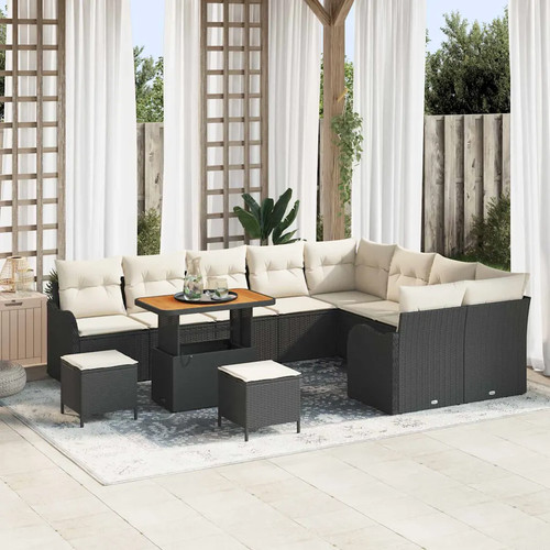 Gartensofa set stk schwarz - 12,