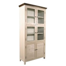 Vitrinenschrank bretagne holz - vitrinenschrank,