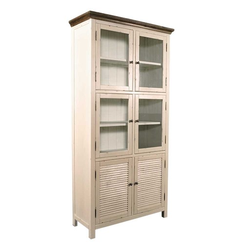 Vitrinenschrank bretagne holz - bretagne,